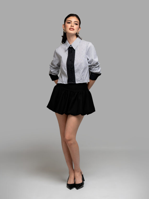 Blusa Corta - Falda Mini Globo