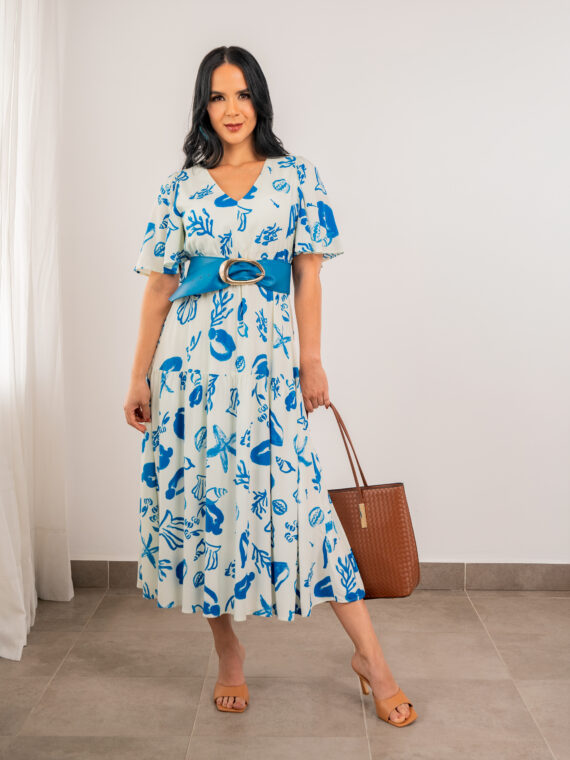Vestido Estampado - Cincho - Cartera