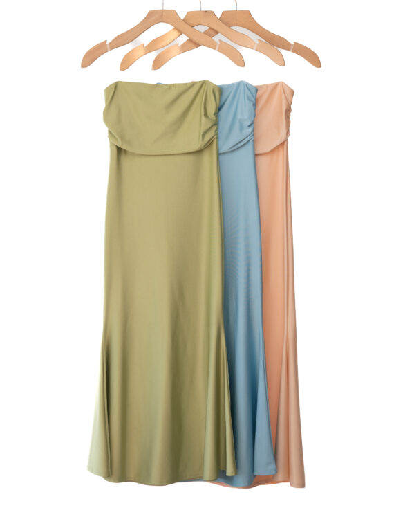 Vestido Satinado Strapless