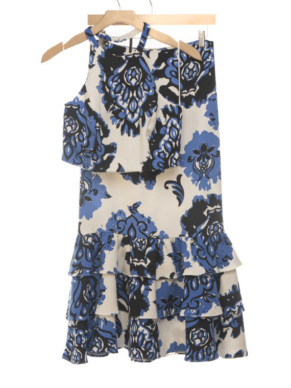 Set Blusa Halter + Falda Midi